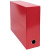 Cardboard transfer box, spine 90mm, 25x33cm for DIN A4 - Iderama - red