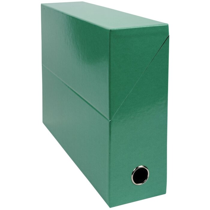 Cardboard transfer box, spine 90mm, 25x33cm for DIN A4 - Iderama - Dark green