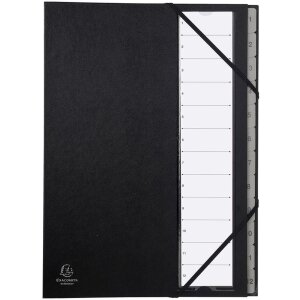 Exacompta file folder Ordonator 12 parts 1-12 tabs black