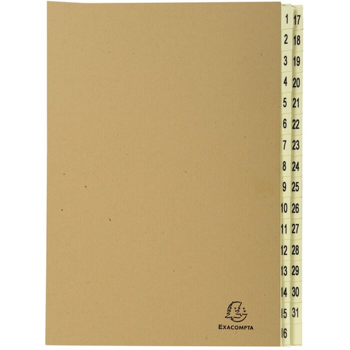 Exacompta organiser 31 compartments 1-31 DIN A4 Kraft brown