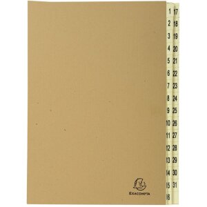 Exacompta organiser 31 compartments 1-31 DIN A4 Kraft brown