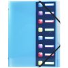 Exacompta organiser folder elasticated 3 flaps 8 compartments A4 Crystal Colours assorted