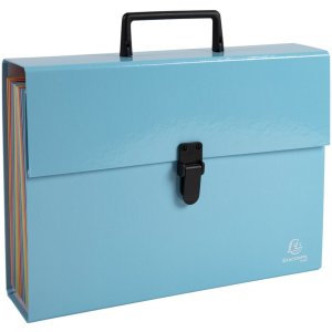 Exacompta Stretch Document Case Handle Aquarel 18 compartments assorted colours