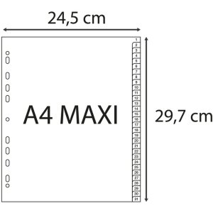 Exacompta register A4+ recycled PP grey 120µ printed tabs 1-31