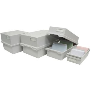 Exacompta card index box for index cards DIN A7 light grey