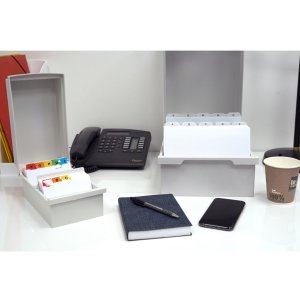 Exacompta card index box for index cards DIN A7 light grey