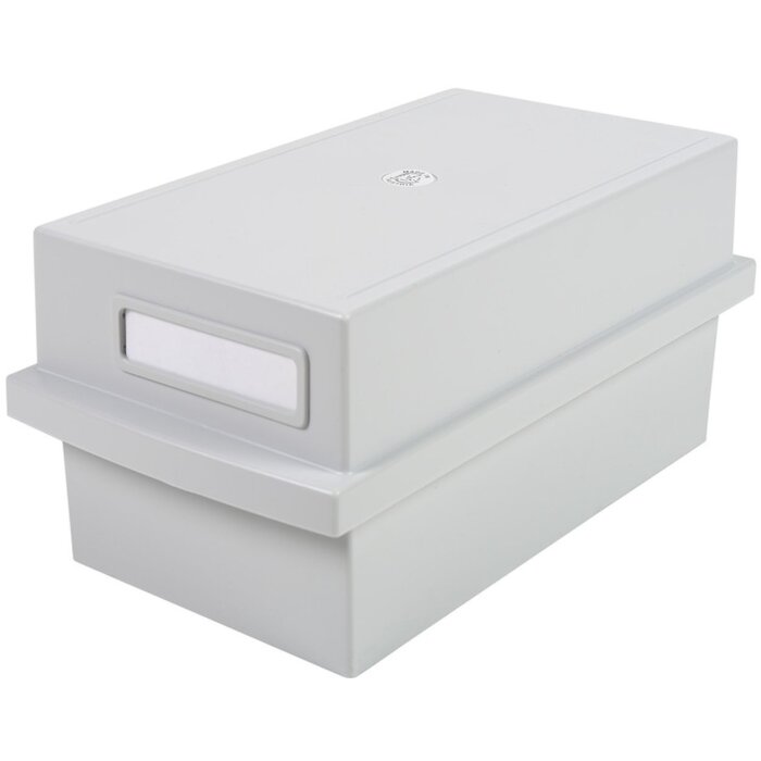 Exacompta card index box with cover for index cards DIN A7 light grey