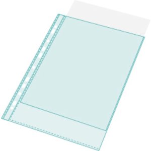 Exacompta pack of 100 brochure pockets perforated smooth PVC 80µ DIN A4 high