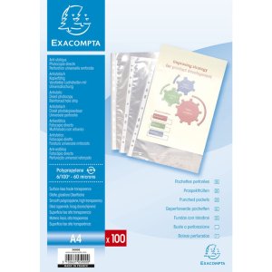 Exacompta 5000E Folder pockets A4 polypropylene 60µ crystal 100 pieces