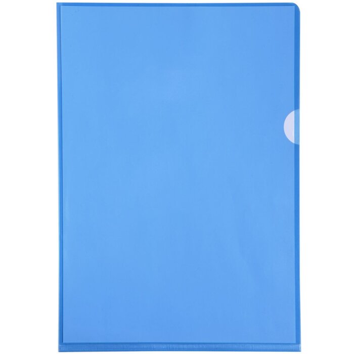 Exacompta pack of 100 smooth PVC 130µ A4 format document sleeves blue