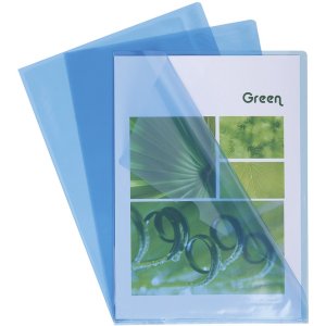 Exacompta pack of 100 smooth PVC 130µ A4 format document sleeves blue