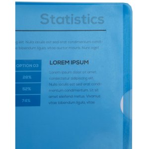 Exacompta pack of 100 smooth PVC 130µ A4 format document sleeves blue