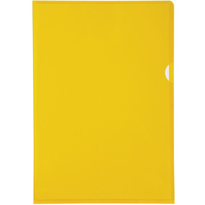 Exacompta pack of 100 file folders smooth and strong PVC 130µ, DIN A4 yellow