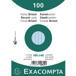 Exacompta Index Cards A6 lined 100 pieces shrink-wrapped...