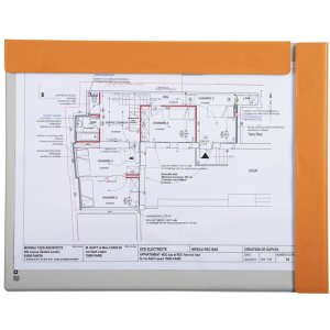 Exacompta 19394E Magnetic clipboard A4 plastic cover orange