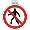 Adhesive sign no walking and driving 20 cm