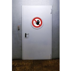 Adhesive sign Do not enter 20 cm