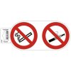 Adhesive sign-notice prohibiting smoking and vapour 10cm