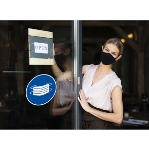 Adhesive sign Mask obligation 20 cm