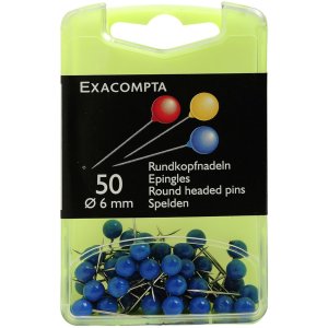 Exacompta marking pins round Ø6mm light blue 50...