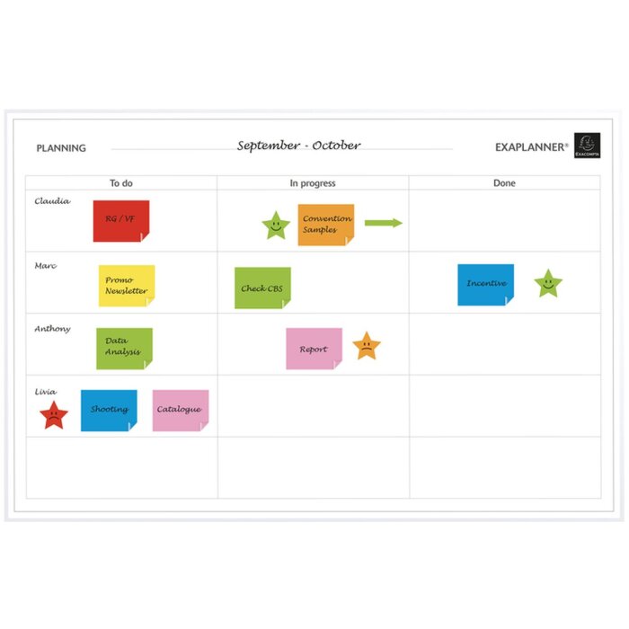 Exacompta magnetic planner To do 90x59cm dry wipe with accessories