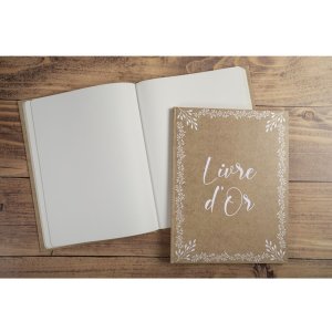 Guestbook Kraft 27x22 cm gold edge