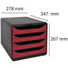 Exacompta Drawer Box Big Box 4 Open Drawers Iderama Carmine Red