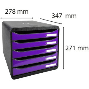 Exacompta drawer box Big Box Plus Iderama Violet Glossy 5 drawers A4+