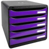 Exacompta drawer box Big Box Plus Iderama Violet Glossy 5 drawers A4+