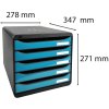 Exacompta 3097282D Drawer box Big Box Plus 5 drawers turquoise glossy