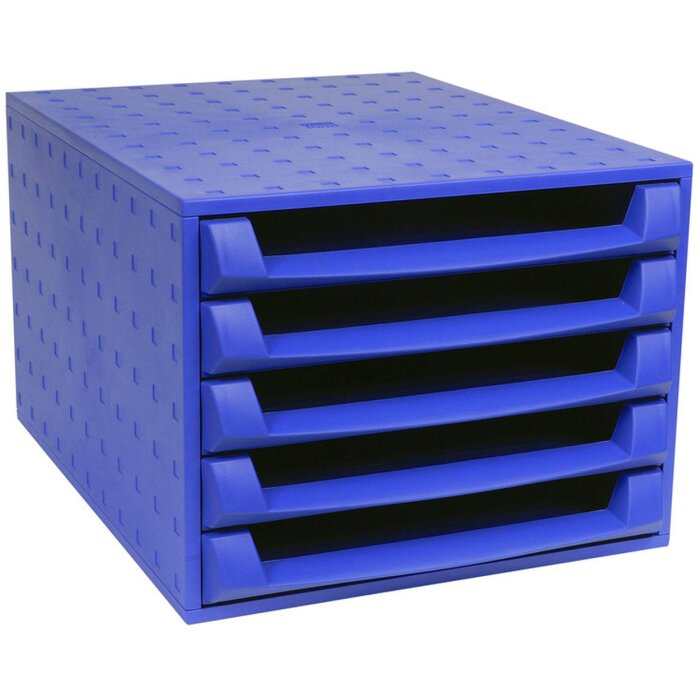 Exacompta drawer box THE BOX 5 open drawers Forever cobalt blue