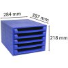 Exacompta drawer box THE BOX 5 open drawers Forever cobalt blue