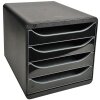 Exacompta 3104214D Drawer box Big Box Plus 4 open drawers Glossy Black