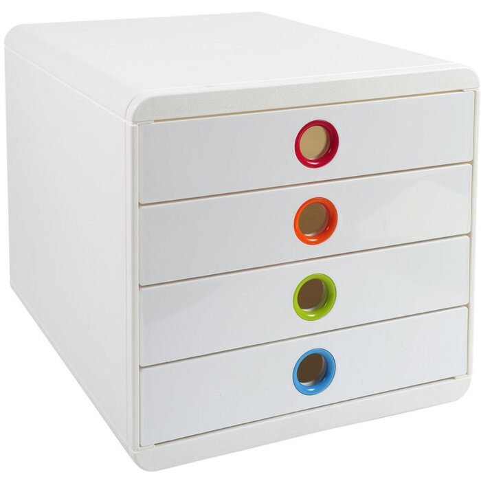 Exacompta 314398D Drawer box POP-BOX 4 drawers White Harlequin