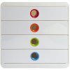 Exacompta 314398D Drawer box POP-BOX 4 drawers White Harlequin