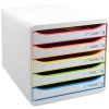 Exacompta drawer box Big Box Plus 5 drawers White Harlequin