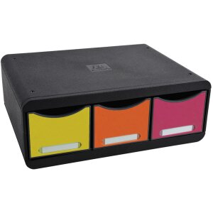 Exacompta TOOLBOX storage module 3 drawers rainbow 13.5...