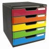 Exacompta drawer box MODULO A4 5 lockable drawers Harlekin glossy