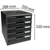 Exacompta drawer box MODULO A4 5 drawers black