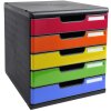 Exacompta 301798D Drawer box MODULO A4 5 closed drawers rainbow