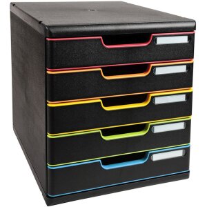 Exacompta drawer box MODULO A4 Black-Harlequin 5 closed...