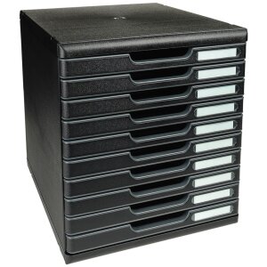 Exacompta drawer box MODULO DIN A4 black 10 closed drawers