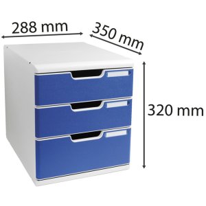 Exacompta 325003D Drawer box MODULO A4 3 closed drawers