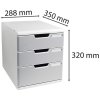 Exacompta 325041D Drawer box MODULO A4 3 closed drawers