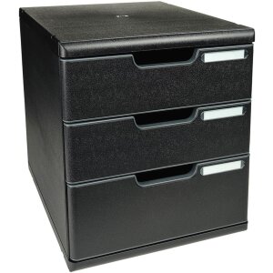 Exacompta drawer box MODULO A4 3 closed drawers black