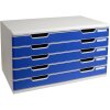 Exacompta drawer box MODULO A3 5 closed drawers Blue