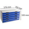 Exacompta drawer box MODULO A3 5 closed drawers Blue