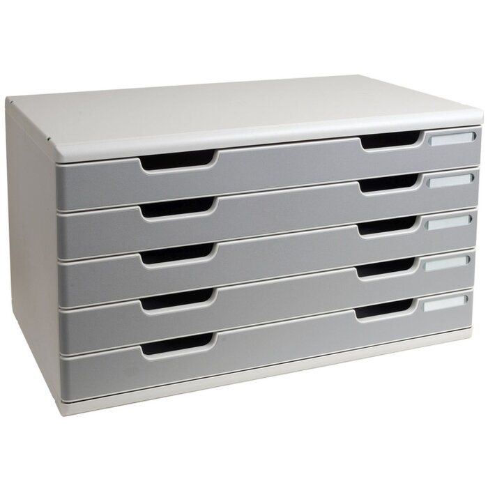 Exacompta drawer box MODULO A3 5 closed drawers stone grey