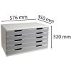 Exacompta drawer box MODULO A3 5 closed drawers stone grey