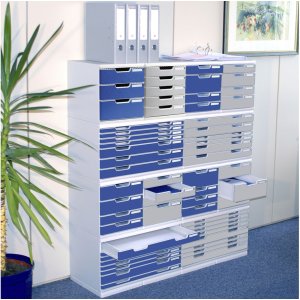 Exacompta MODULO A3 drawer box 10 drawers Blue Size DIN A3